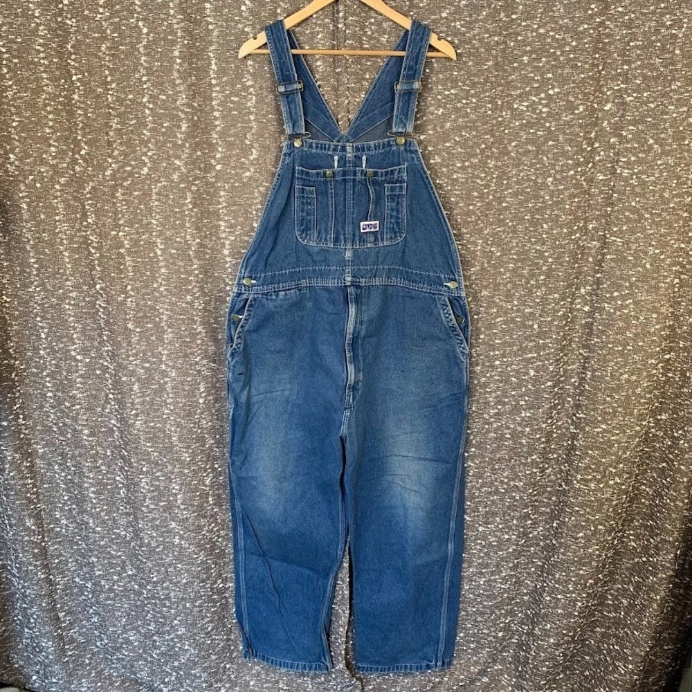 Vintage Big Smith Denim Bib Overalls‎ Carpenter Painter Men's 46x32